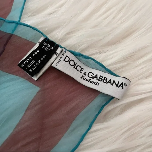 Vintage Dolce and Gabbana Foulards Silk Scarf Neck Zebra Tiger Stripe Italy - Picture 6 of 11